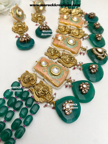 Razia Sabyasachi inspired Premium Quality Kundan Meenakari Statement Necklace set