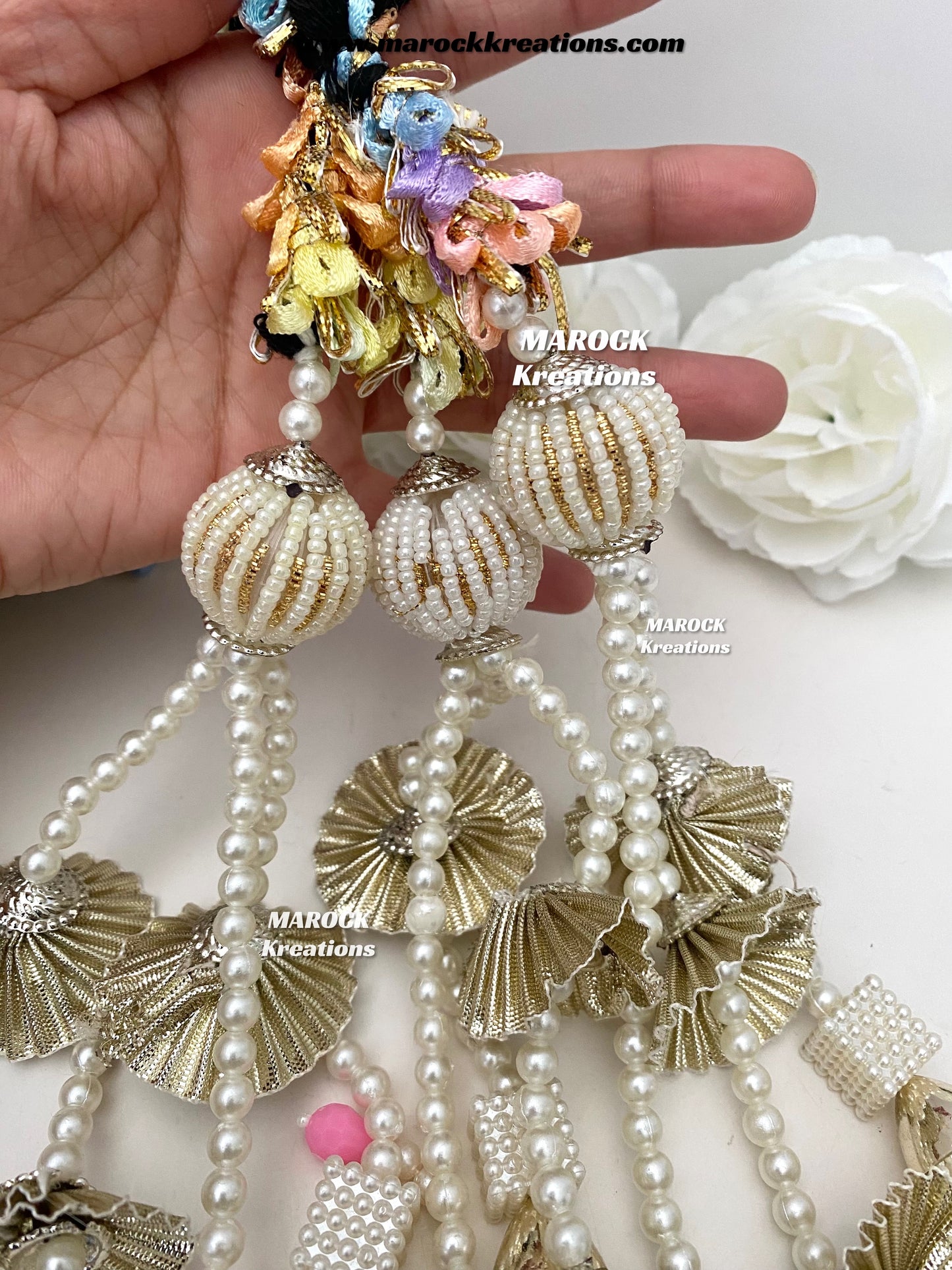 Gotta patti multi color Parandi with lace /Hair dori/Jago braid accessories