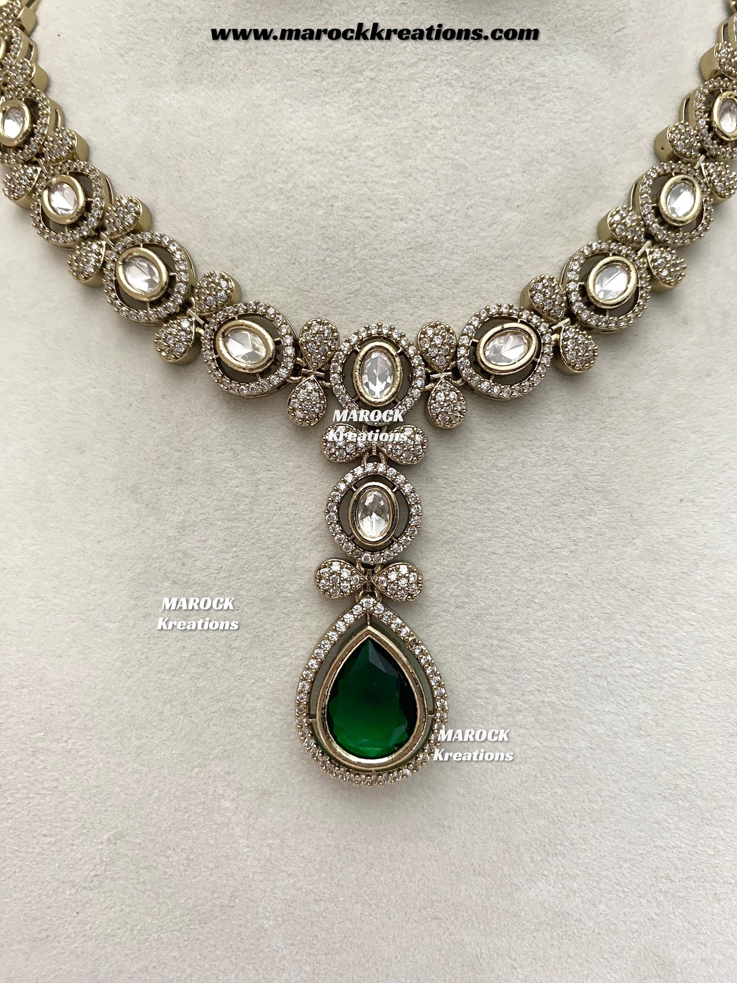 Ramsha Premium Quality Moissanite Kundan Necklace set