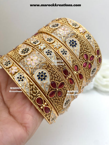 Ashmita Premium Quality Gold plated Meenakari statement Bangles/Kangan