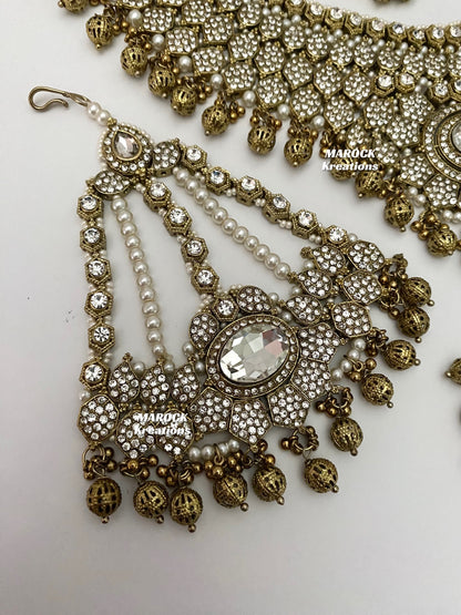 Antique Gold Pakistani Necklace set