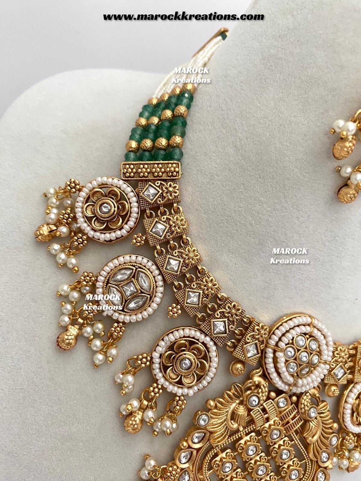 Denia Premium Quality Gold plated Rajwadi Meenakari necklace set