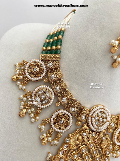 Denia Premium Quality Gold plated Rajwadi Meenakari necklace set