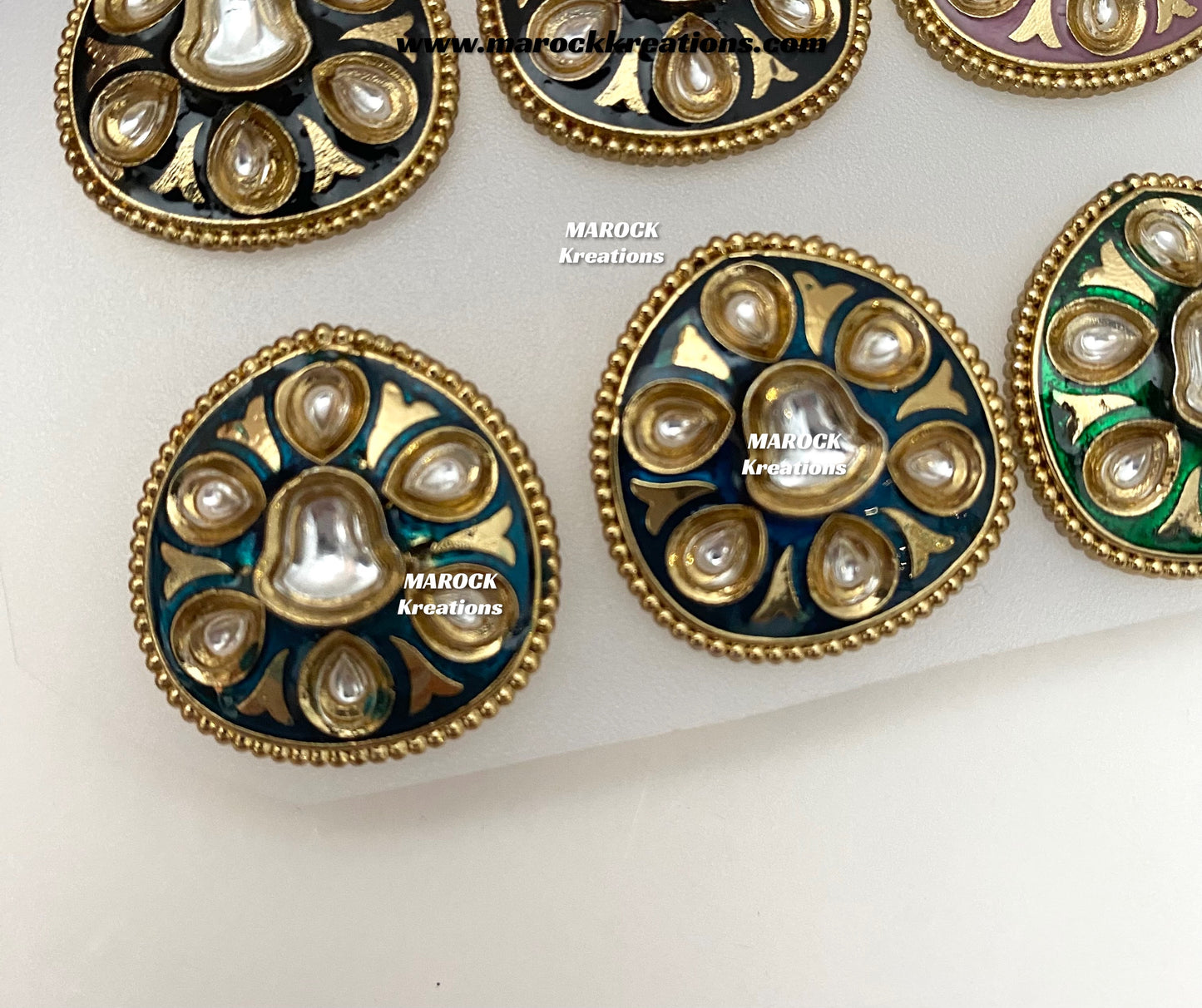 Natashi Meenakari Kundan Studs/Earrings