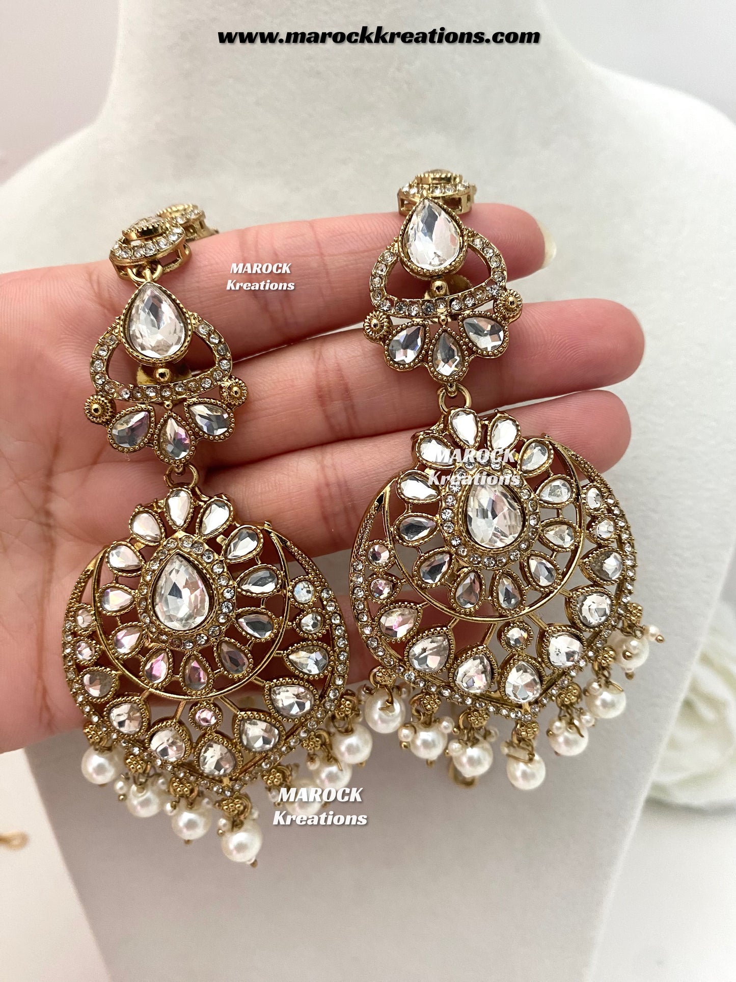 Shinal Uncut Polki Statement Necklace set/Bridal set
