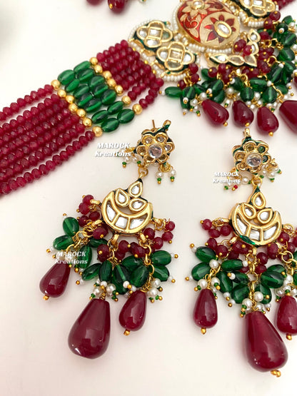 Nagma Premium Quality Kundan Meenakari Statement Choker set
