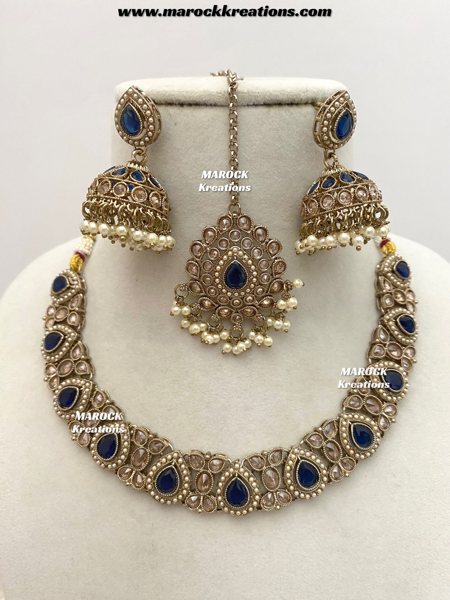 Hemani Antique gold Polki Necklace set