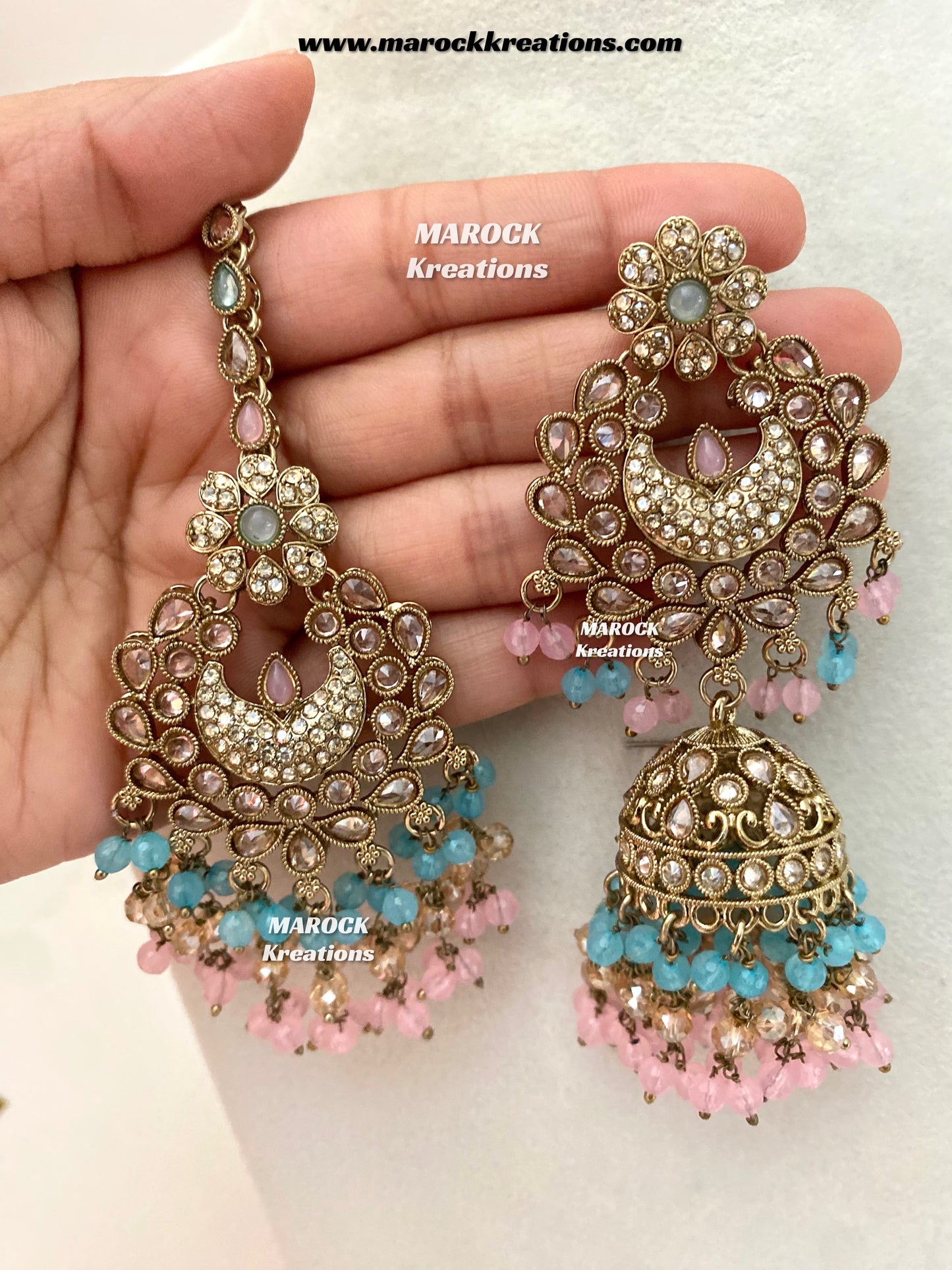 Meesha Premium Quality Pakistani Choker and Necklace combo set