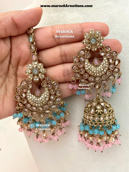 Meesha Premium Quality Pakistani Choker and Necklace combo set