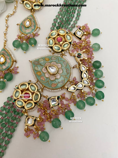 Natasha Premium Quality Kundan Meenakari Statement Choker set