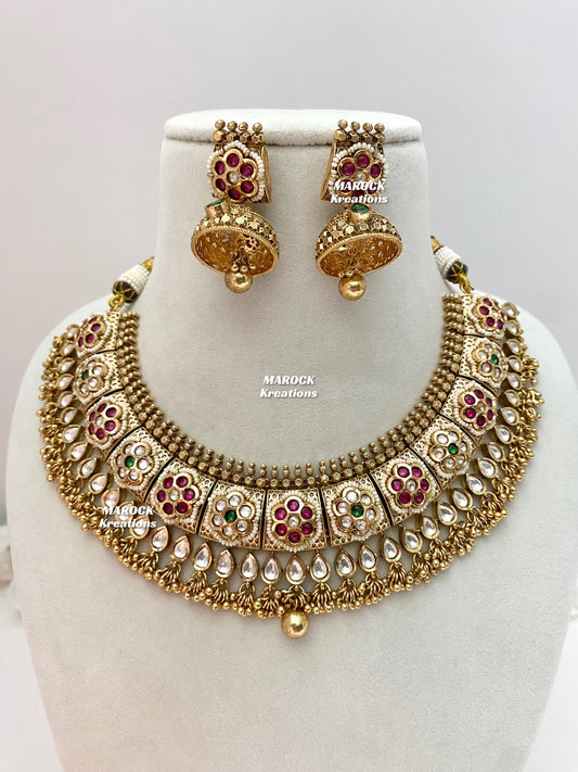 Ishita Tyani inspired gold plated Kundan exclusive Necklace set