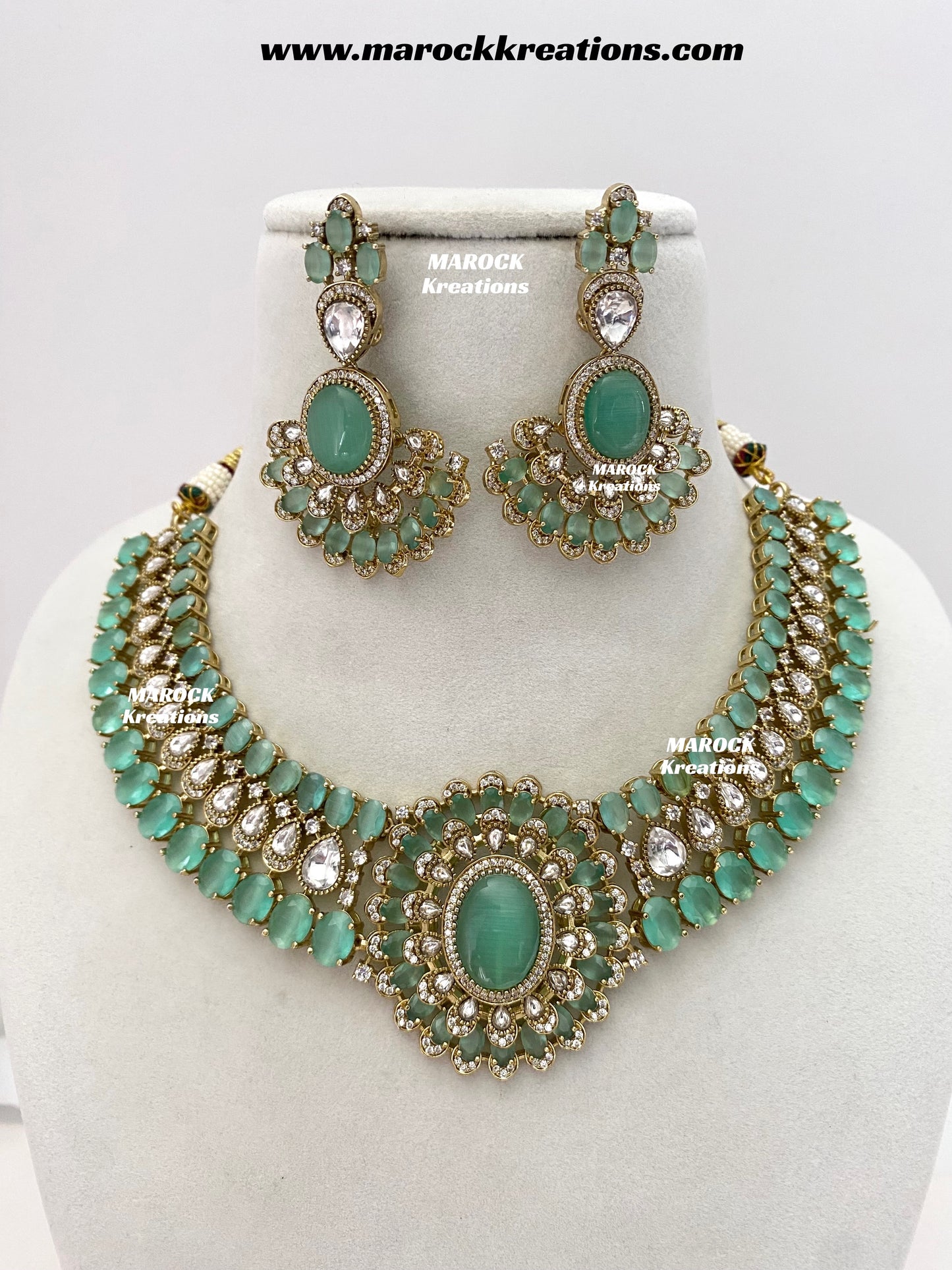 Nicole Sabyasachi inspired Moissanite Kundan and American diamond Necklace set