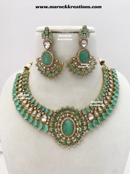 Nicole Sabyasachi inspired Moissanite Kundan and American diamond Necklace set