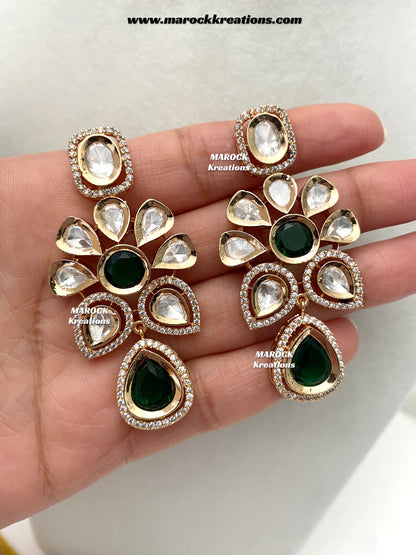 Mahnoor Premium Quality Tyani inspired Gold plated statement necklace set