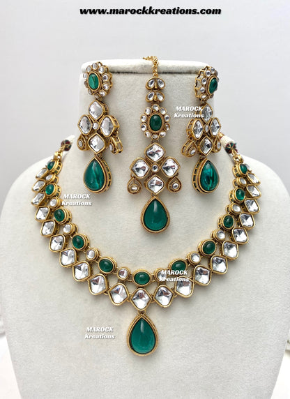 Romana Premium Quality Kundan Statement Necklace set