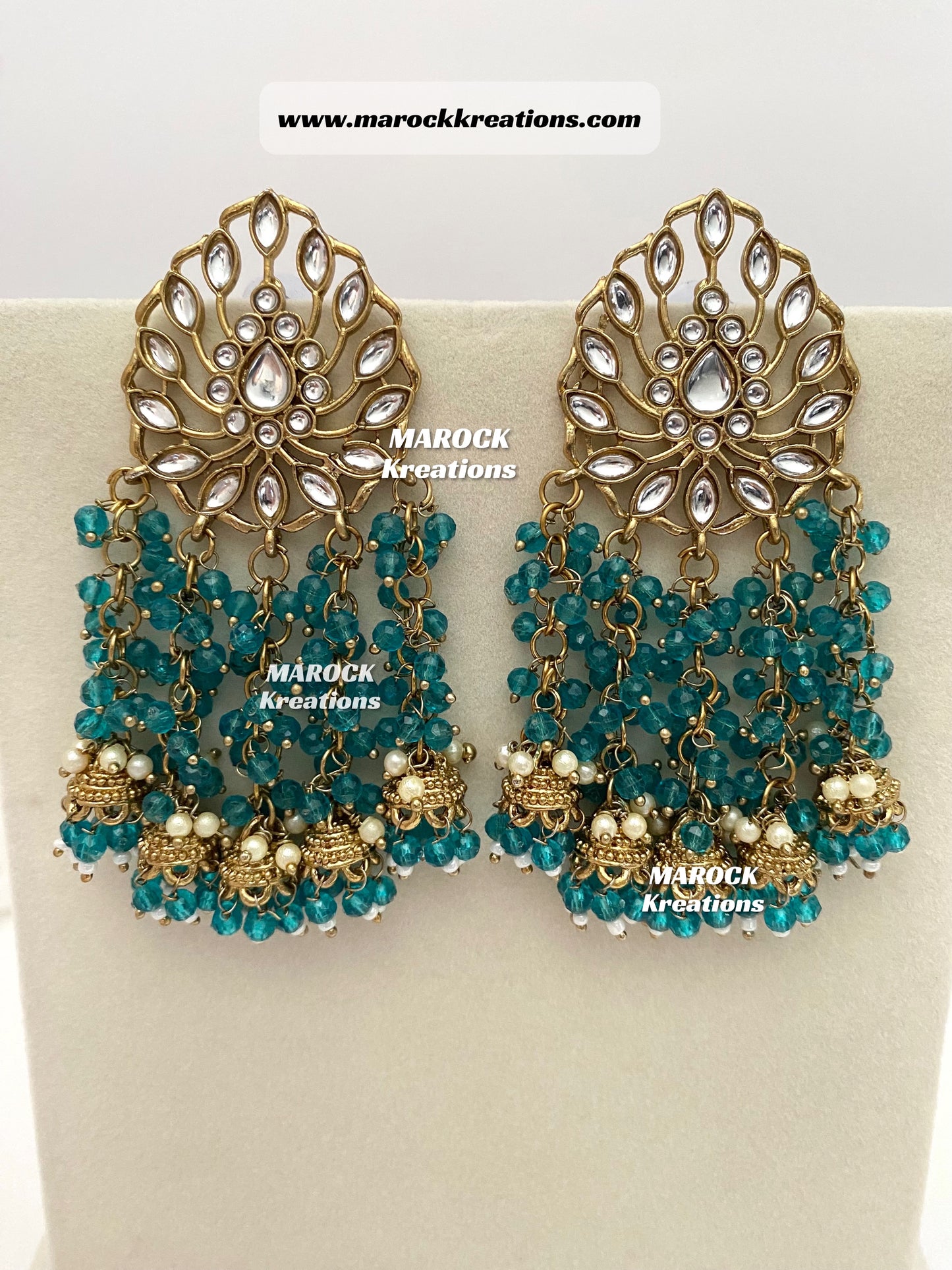 Bollywood style Kundan Statement Earrings