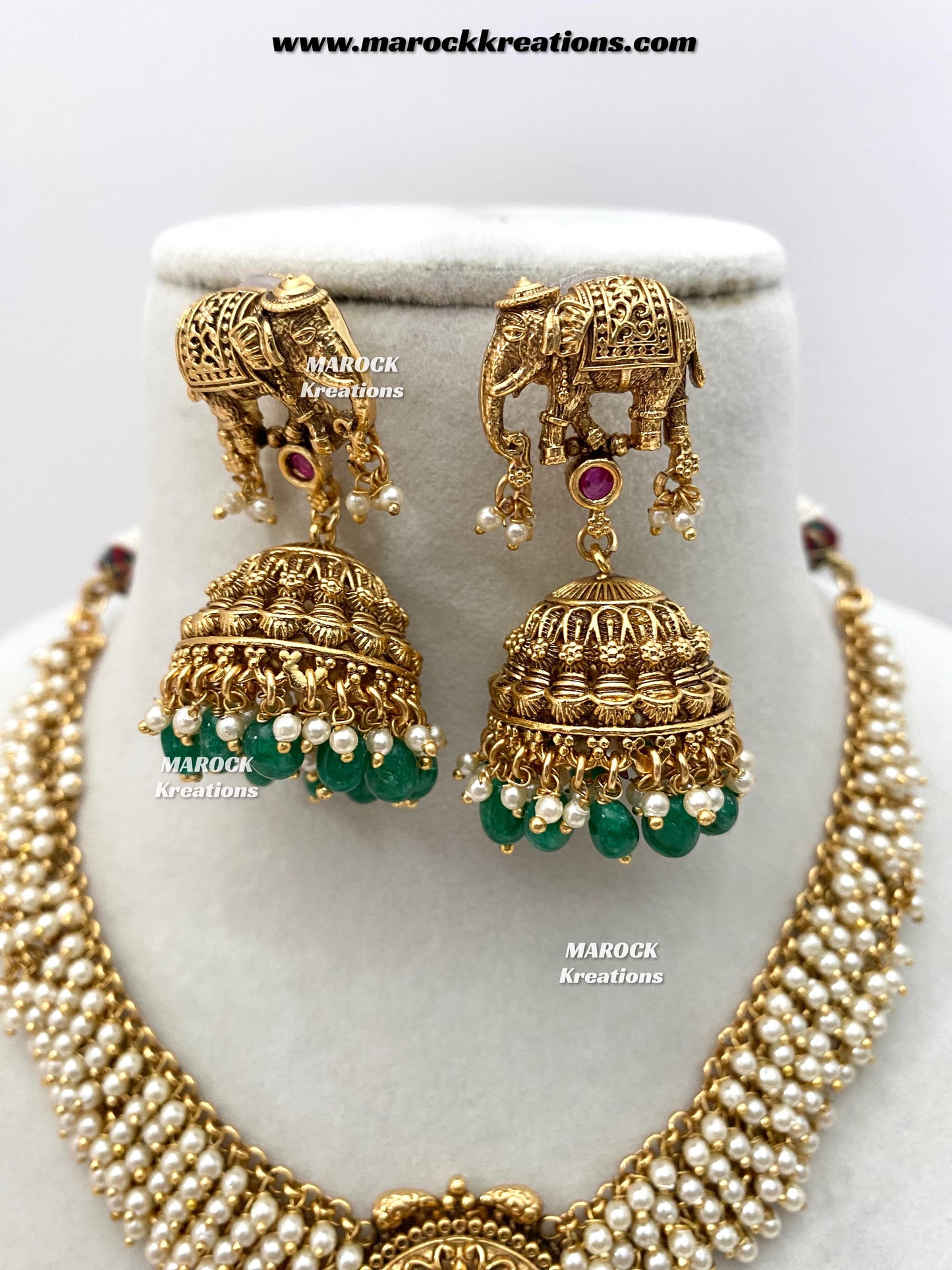 Sahana Premium Quality Gold Plated Rajwadi necklace set