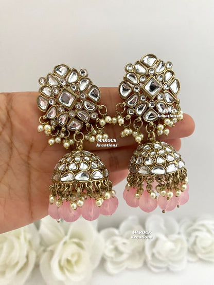 Kundan Jhumki Earrings