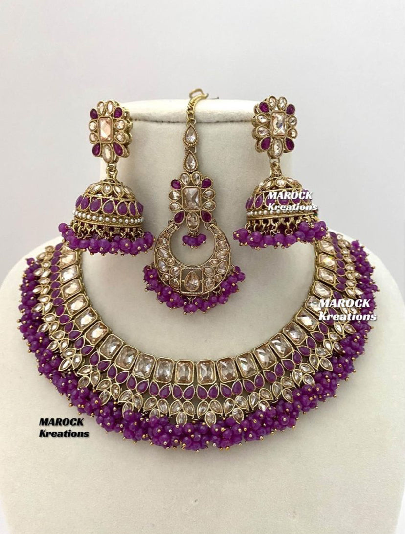 Antique Gold Polki Necklace set