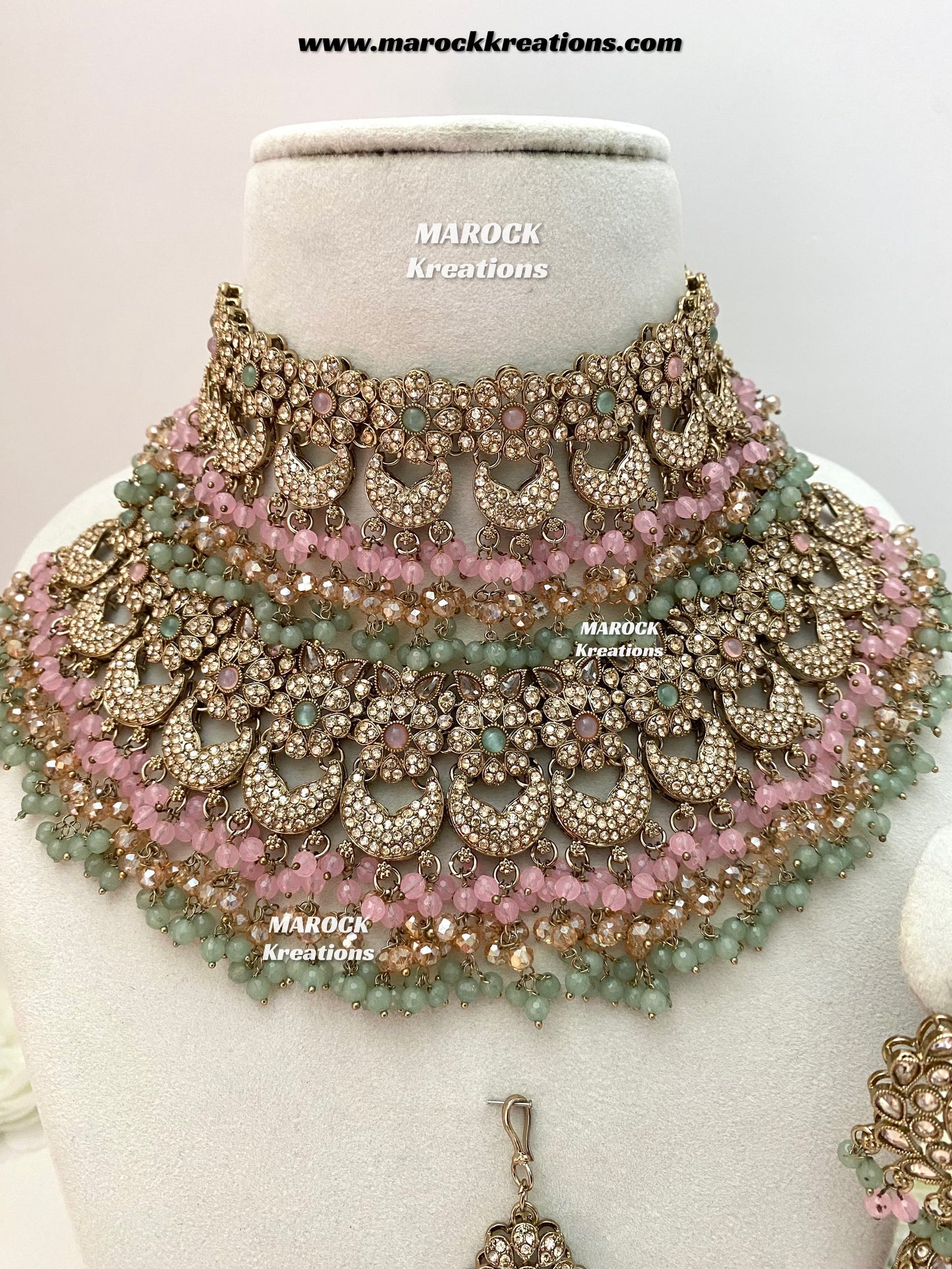 Meesha Premium Quality Pakistani Choker and Necklace combo set