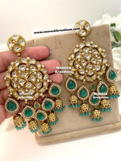 Bollywood style premium quality Kundan Statement Earrings