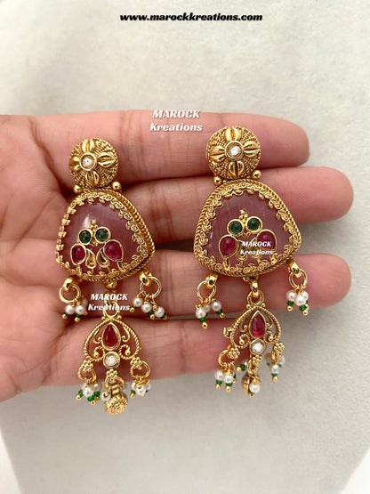 Amita Premium Quality exclusive Gold Plated heritage necklace set