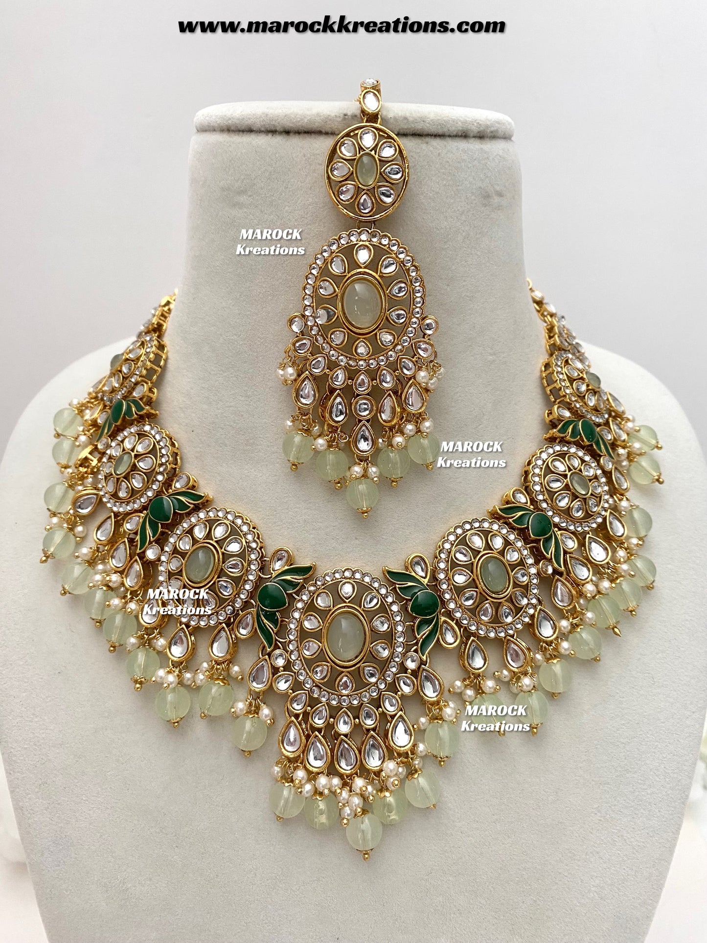 Iqra Premium Quality Kundan Meenakari Statement Necklace set