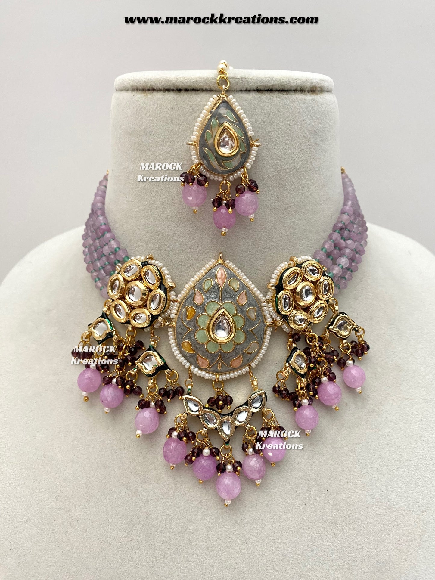 Natasha Premium Quality Kundan Meenakari Statement Choker set