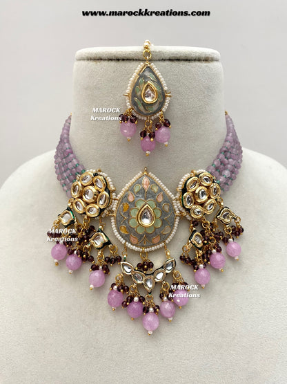 Natasha Premium Quality Kundan Meenakari Statement Choker set