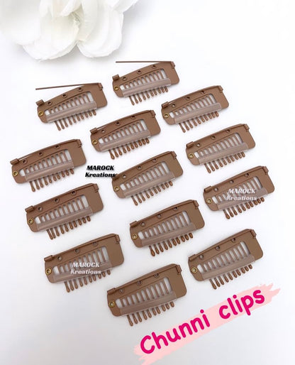 Chunni Clips with safety Pin (Pack of 3)/Hijjab pins/Veil Pins