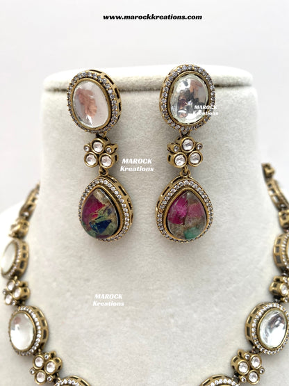 Sanjida Tyani inspired Victorian Kundan Statement Necklace set