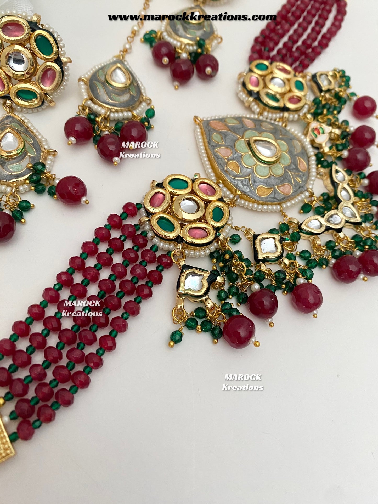 Natasha Premium Quality Kundan Meenakari Statement Choker set