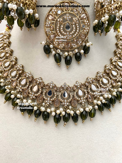 Premium Quality Mirror necklace set