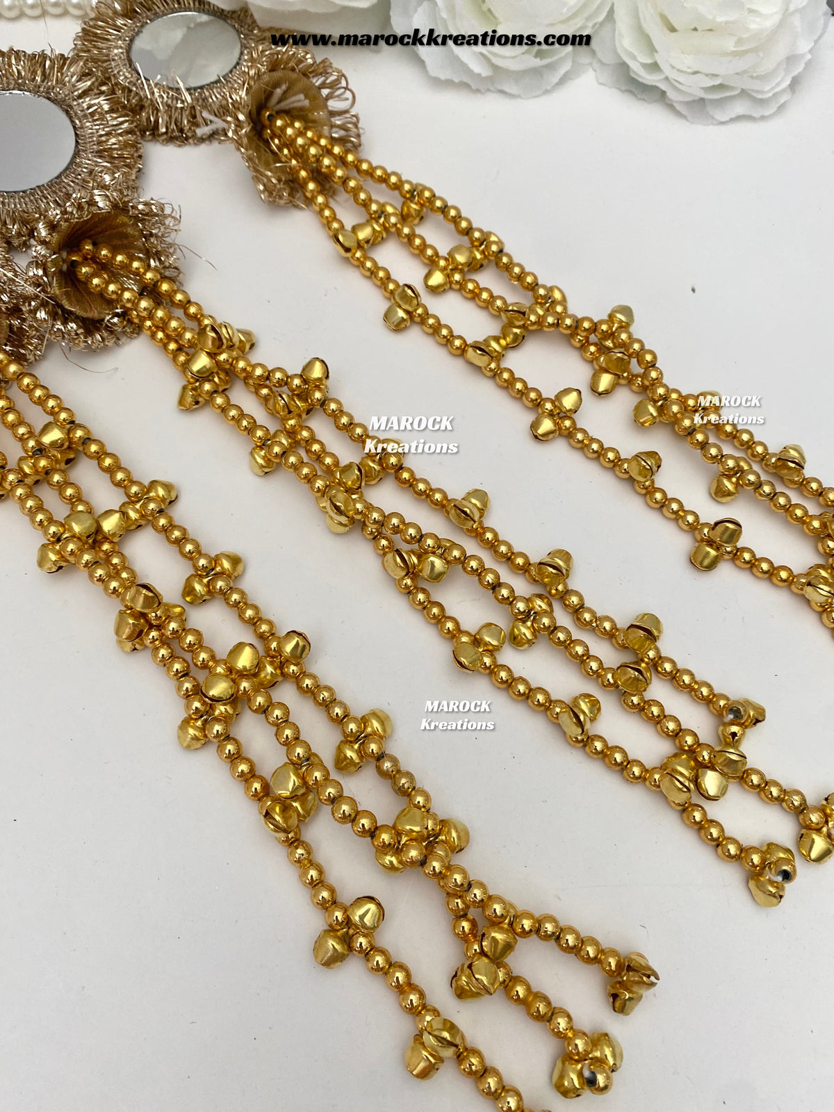 Kashmiri Paranda/Pearls, mirror and Ghungroo Paranda