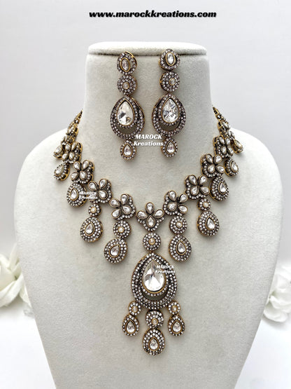 Sanjna Victorian Kundan Statement Necklace set