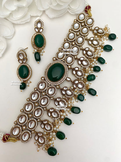 Danica Sabyasachi inspired Premium Quality Moissanite Kundan Statement Choker set