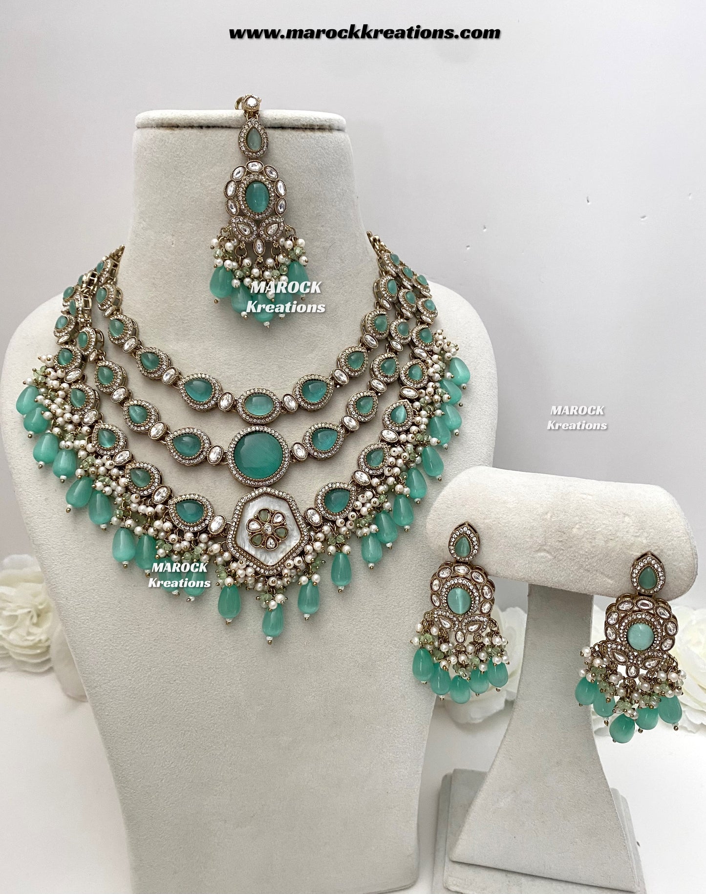 Manisha Sabyasachi inspired Premium Quality Kundan triple layer statement necklace set