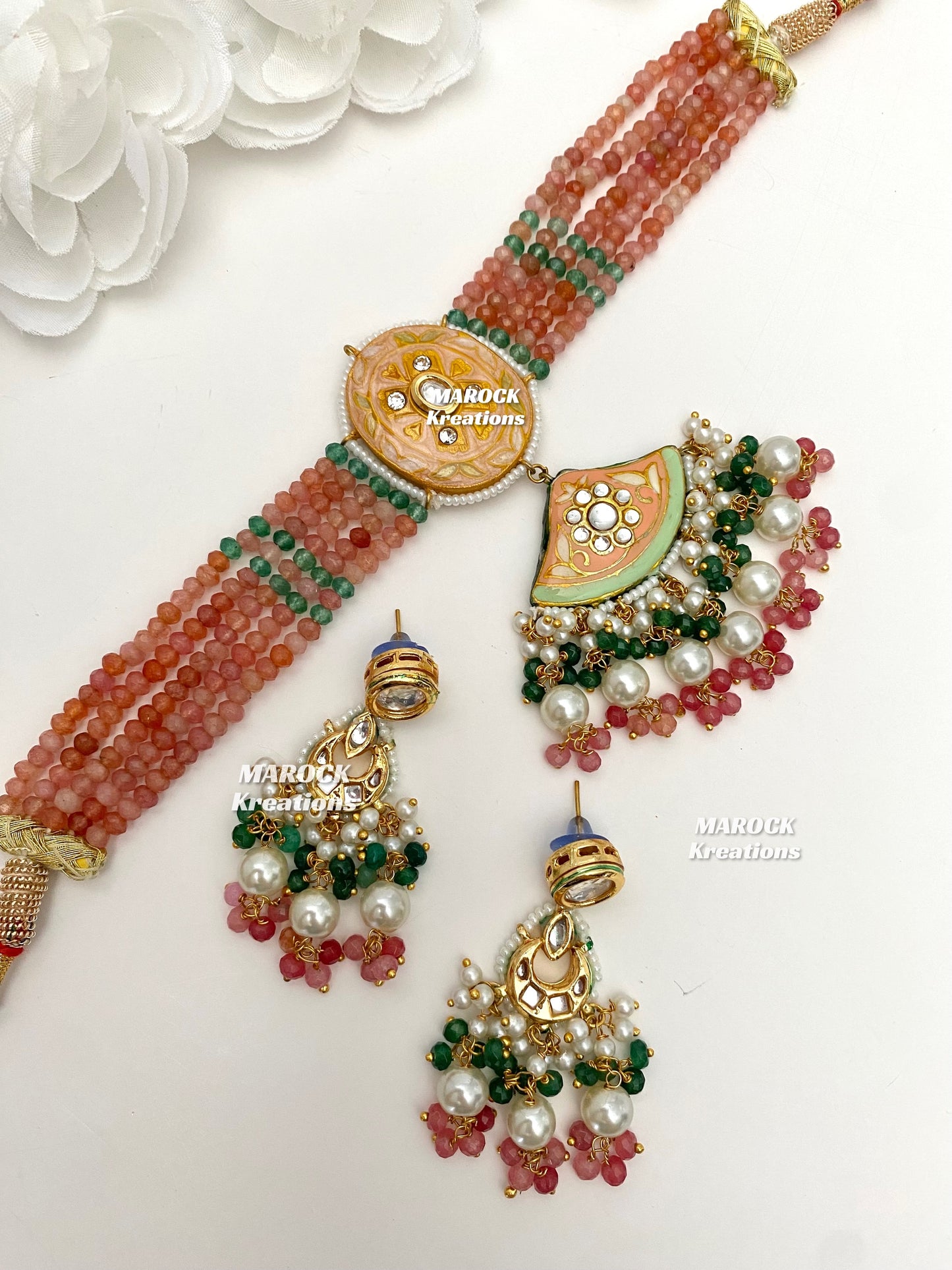 Mannat Kundan Meenakari Statement Choker set