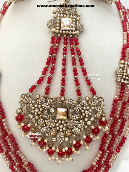 Sameena Premium Quality Pakistani Statement Rani haar set