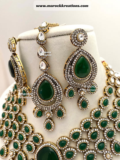 Sarah Bollywood style Victorian Monalisa Statement Necklace set