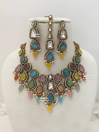 Smita Victorian Kundan Statement Necklace set