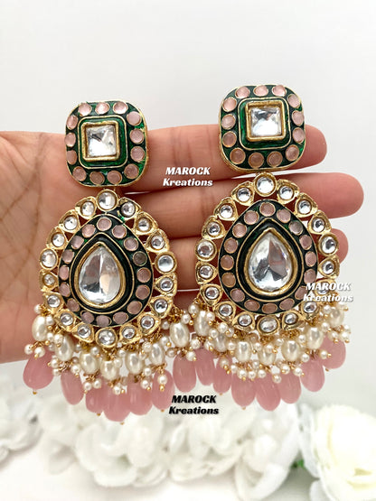 Eliza Premium Quality uncut Kundan Earrings