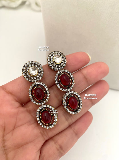 Sheenam Victorian Kundan Double layer Necklace set