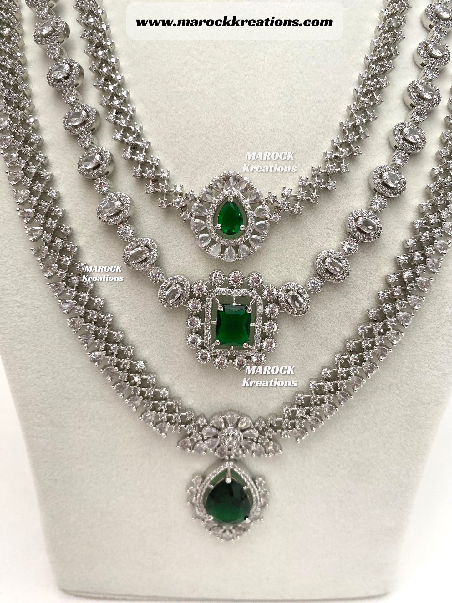 Rabia American Diamond 3 layers Rani Haar set