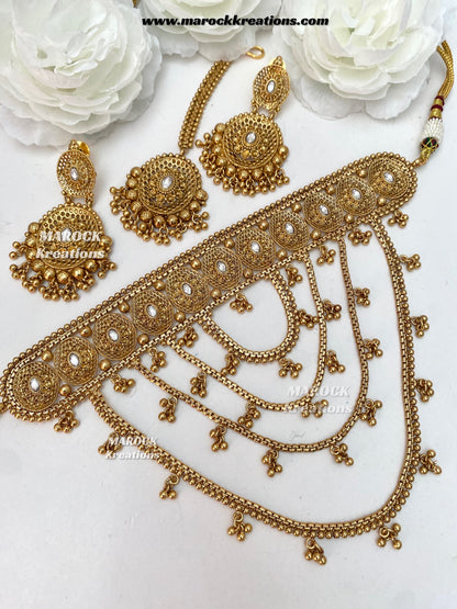 Sadia Premium Quality Gold plated statement choker set