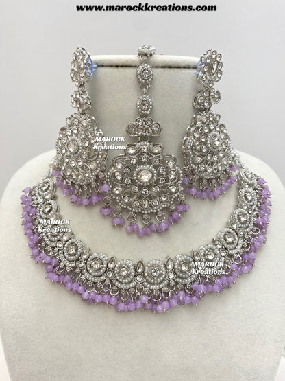 Silver Stone Necklace set