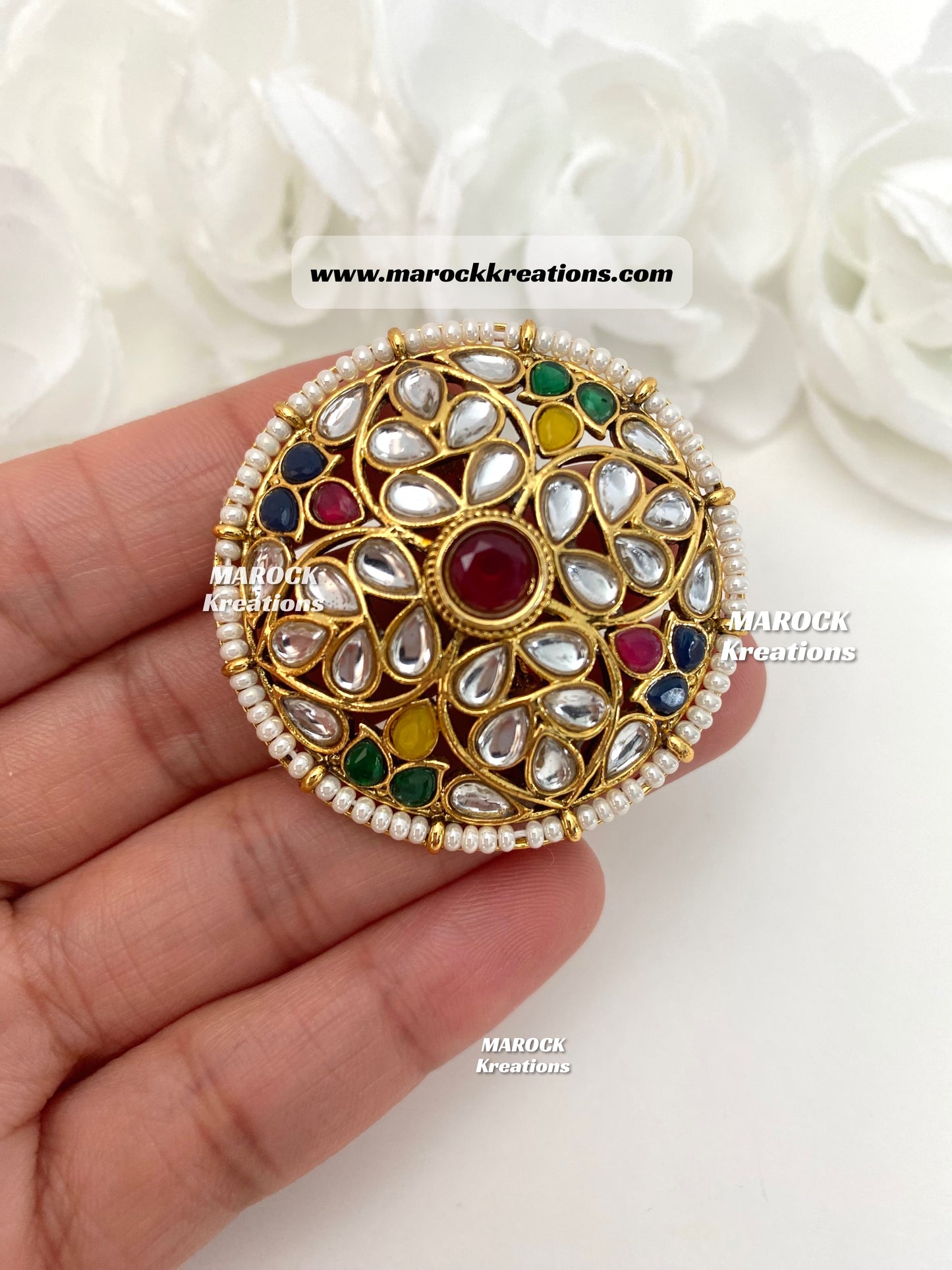 Kundan Statement adjustable Finger Rings