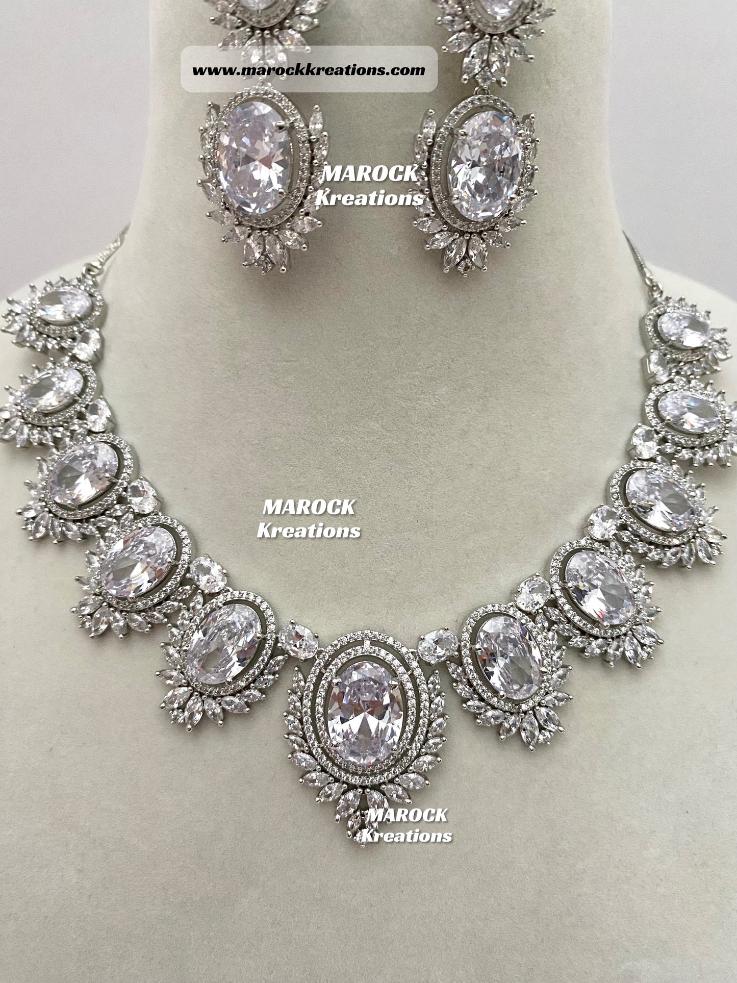 Silver American Diamond Necklace sets