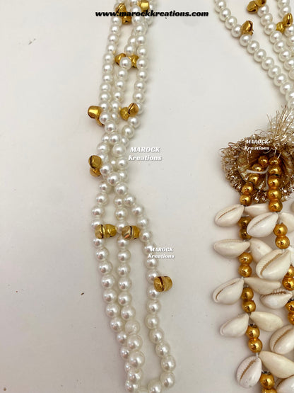 Kashmiri Paranda/Pearls, shells and Ghungroo Paranda