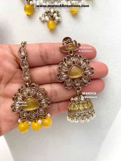 Amaira Antique Gold Polki choker set